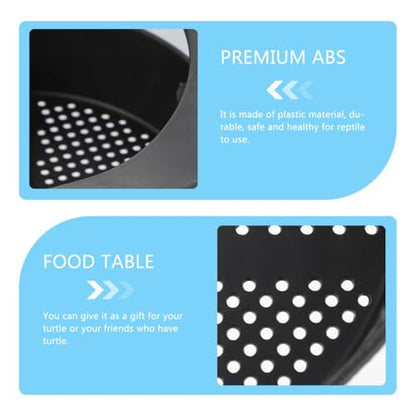 Happyyami 1pc Plastic Turtle Feeding Box Reptile Tank Basking Platform Drainage System for Aquatic Tortoise Habitat and Pet Environment