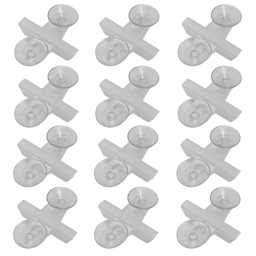 12PCS Aquarium Divider Suction Cup Clips Fish Tank Isolation Plate Holder Bracket Support for Glass Separating Board Divider (White-Translucent) - color: Translucent