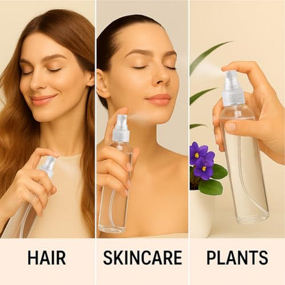 Bar5F Clear Plastic Spray Bottles, 8.5 oz / 250 ml, 3-Pack | Refillable Water Spray Bottle Set, Fine Mist Spritzer for Hair, Plants & Beauty Use, Empty Reusable, BPA-Free Plastic Bottles