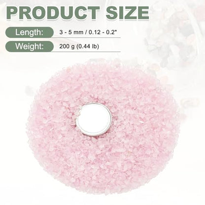 Crystal Chips Stone, 0.44 Lb Fluorite Gravel Rocks (Pink Quartz, 3-5 Mm) - color: Pink, size: 3 - 5 mm