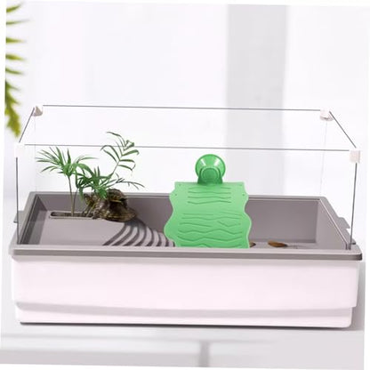 Turtle Basking Platform with Cup Tortoise Resting Terrace for Aquariums Easy Install Climbing Ramp for Reptiles Lightweight and Stable Design for Tanks