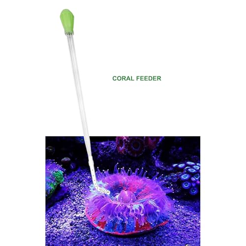 50ml Manual Coral Fish Feeder/Water Changer/Waste Remover with 2pcs Extension Pipes, Fecsam 17.7inch Aquarium Clean Tool for Fish Tank Cleaning, Aquatic Pipette Dropper, Gravel Cleaner Siphon