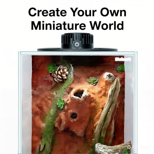 Bioloark BIO Bottle Glass Terrarium with LED Grow Light, Professional Moss Terrarium with Adjustable Ventilation, Low-Iron Glass for Moss, Succulents & Living Ecosystems, FD-200 (8.7" x 8.7" x 16.1") - color: FD-200 (8.7"X8.7"X16.1")