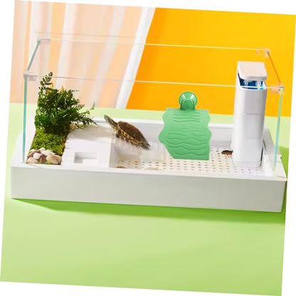 Turtle Basking Platform with Cup Tortoise Resting Terrace for Aquariums Easy Install Climbing Ramp for Reptiles Lightweight and Stable Design for Tanks