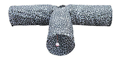 3 Way Cat Tunnel. Extra Large 12 Inch Diameter and Extra Long. A Big Collapsible Play Toy. Wide Pet Tunnel Tube for Rabbits, Kittens, Large Cats, and Dogs (Animal Print) - color: Animal Print