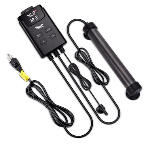 hygger Aquarium Heater,Submersible Fish Tank Heater with External Digital Display, Including Overheat & Leakage Protection and Temperature Sensor for Freshwater and Saltwater (100W for 16gal~26gal) - size: 100W for 16gal~26gal