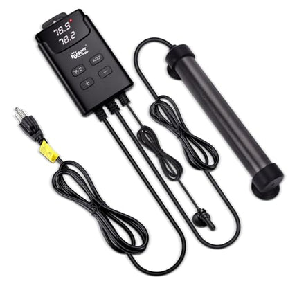 hygger Aquarium Heater,Submersible Fish Tank Heater with External Digital Display, Including Overheat & Leakage Protection and Temperature Sensor for Freshwater and Saltwater (100W for 16gal~26gal) - size: 100W for 16gal~26gal