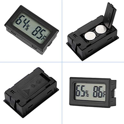 Reptile Thermometer Hygrometer Meter Indoor Temperature Gauge | Fahrenheit ℉ Mini Digital Humidity for Outdoor Office Humidors Jars Incubators Guitar Case