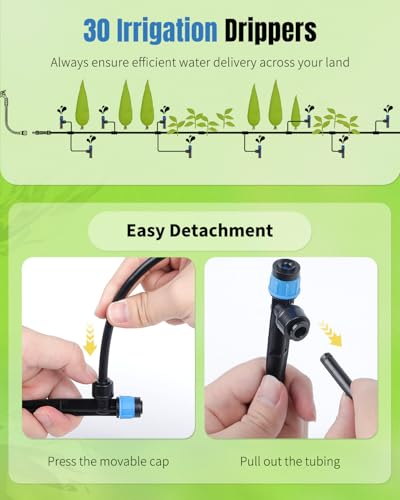 Pawfly 60 Pcs Drip Irrigation Emitters, Drip Emitters Sprinklers with Stake Drip Irrigation System Parts for 1/4 Inch Tubing, Water Flow Irrigation Drippers with Adjustable 360 Degree - size: 60PCS Drip lrrigation Emitter Sprinklers