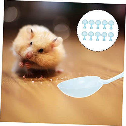 KESYOO 10PCS Heart-Shaped PET Food Spoon Set Food Scoop for Hamsters Reptiles Small Pets Household Use Easy to Clean