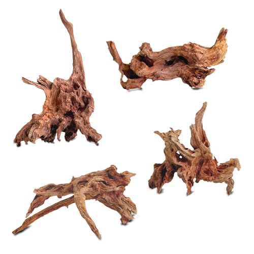 Natural Wood Driftwood for Aquarium Fish Tank Decor,Assorted Driftwood Trunk Branch for Reptile Tank Decor (LLM-Driftwood (4 to 8 Inch)-Pack of 4) - color: LLM-Driftwood (4 to 8 Inch)-Pack of 4