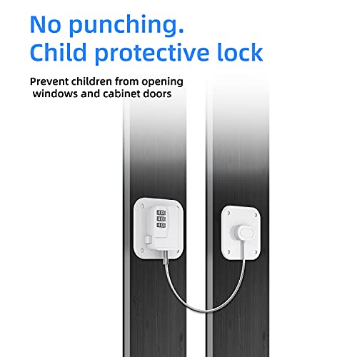 A Pack Refrigerator Lock - Heavy Duty Combination Fridge Lock, Child/Baby Proofing Lock for Cabinets, Closets, Drawers, Window and More, Easy Install and Use (White) - color: White, size: 1PCS