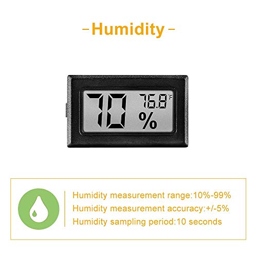 12 Pack Pgzsy Mini Small Digital Electronic Temperature Humidity Meters Gauge Indoor Thermometer Hygrometer LCD Display Fahrenheit (℉) for Humidors, Greenhouse, Garden