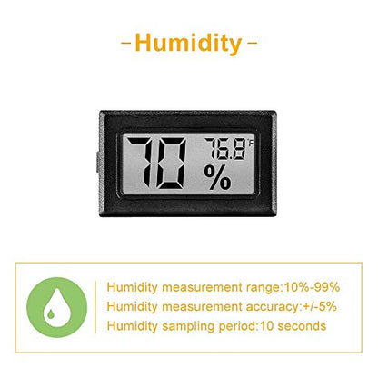 12 Pack Pgzsy Mini Small Digital Electronic Temperature Humidity Meters Gauge Indoor Thermometer Hygrometer LCD Display Fahrenheit (℉) for Humidors, Greenhouse, Garden