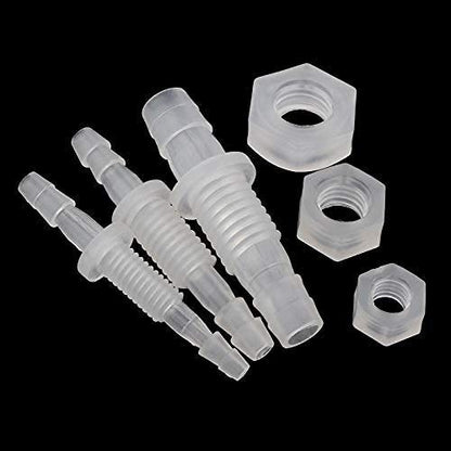 1/4" Hose ID barb Thru-Bulk Bulkhead Fittings Union Adapter Plastic Fittings with Stainless Steel Washers for Aquarium Water/Fuel/Air (Pack of 6) - size: 1/4 Inch, style: 6