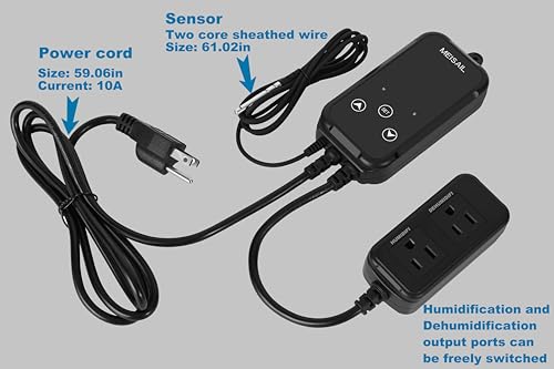 Humidity Controller Greenhouse Shiitake Mushrooms Humidifying dehumidifier humhumidistat controlleridity Humidity Switch Controller for Grow Ten thygrometer humidistat Controller