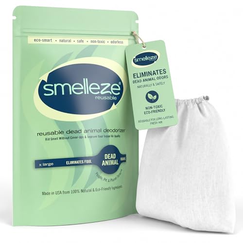 SMELLEZE Dead Animal Odor Eliminator for Home - Reusable Pouch | Removes Rodent & Mouse Smell in Wall, Attic, Crawlspace - Reusable Pouch, Pet Safe, USA Made, 375 sq.ft