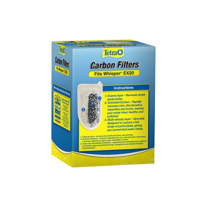 Tetra Whisper EX Carbon Medium Round Filter Cartridges, 8 Count, Fits Whisper EX 20 Fish Tank Filter - size: 4-Count (Pack of 2), style: medium