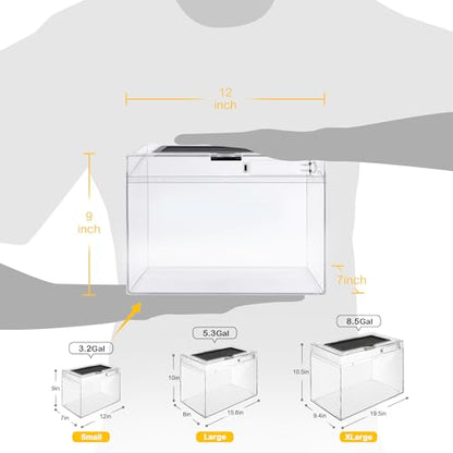 Slide Lid Tank L 11.8x7.8x5.9IN and Reptile Terrarium Kit L 15.6“ x 8“ x 10”
