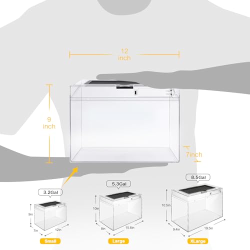 Slide Lid Tank S 11.8x7.8x5.9IN and Reptile Terrarium Kit L 15.6“ x 8“ x 10”