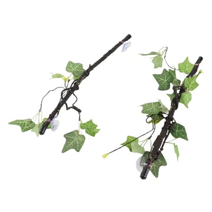 Reptile Corner Branch, 2 Pcs Resin Climb Tree Branch Decor, Amphibian Lizard Snake Climbing Ornament with Suction Cup for Snakes Amphibian Bearded Dragons Lizards Frogs Geckos