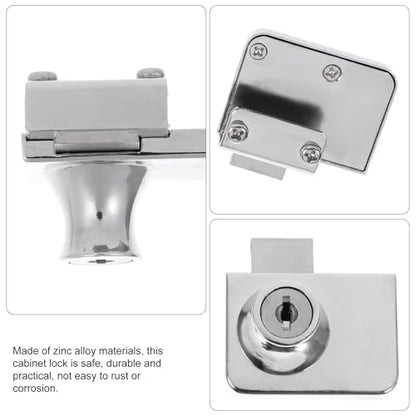 Cabinet Lock for Showcase Glass Door Sliding Lock 409 Alloy Double Swing for Display Case Security in Shops and Home