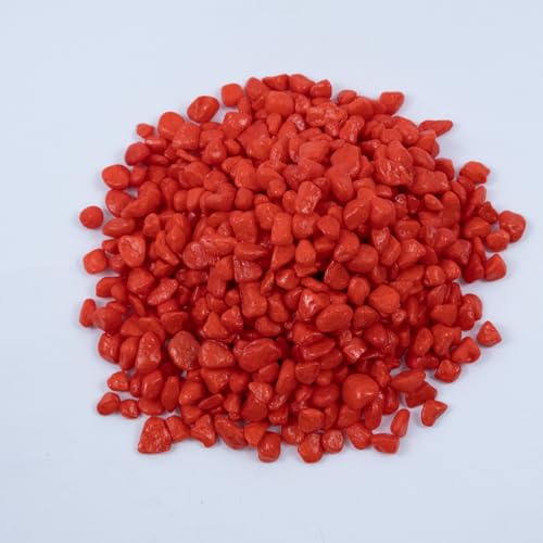 Colored Aquarium Gravel,Colorful Pea Gravel,Garden Rocks,Decorative Stones Rocks for Fish Tank,Aquarium,Fairy Garden Decor,Planters,Vase Fillers,Landscaping,1 Pound (Red, 4-6mm) - color: Red, size: 4-6mm