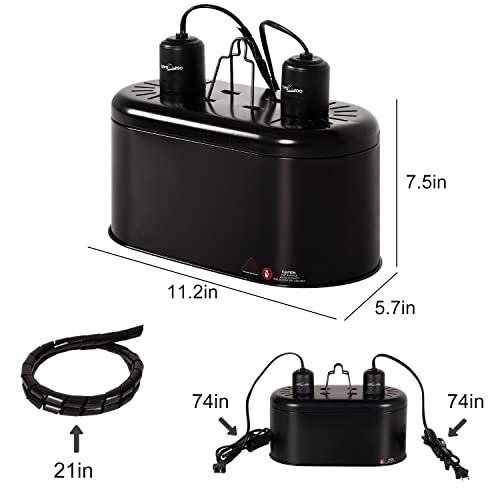 REPTI ZOO Reptile Heat Lamp Reptile Light Fixture Combo Pack, 100W UVA Turtle Basking Spot Lamp Reptile Heat Bulb & 26W UVA UVB Reptile Light Fluorescent UVB Bulb 5.0