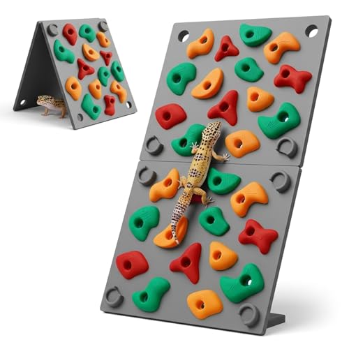 TIMSO Modular Reptile Climbing Wall & Hideout | Splicable Rock Board, Habitat Enrichment Decor, For Bearded Dragon, Leopard Geckos, Lizards, Snakes, Chameleons & Tree Frogs