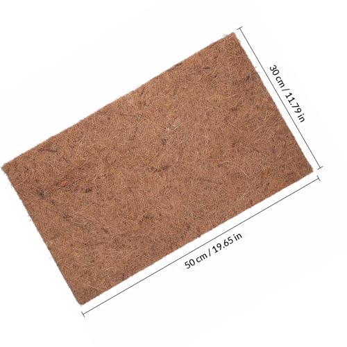 Mikikit Reptile Carpet Mat for Home Breeding and Pet Stores and Safe Material 4pcs Natural Coconuts Fiber Liner Enhanced Protection for Bearded Dragon and Lizard Tanks