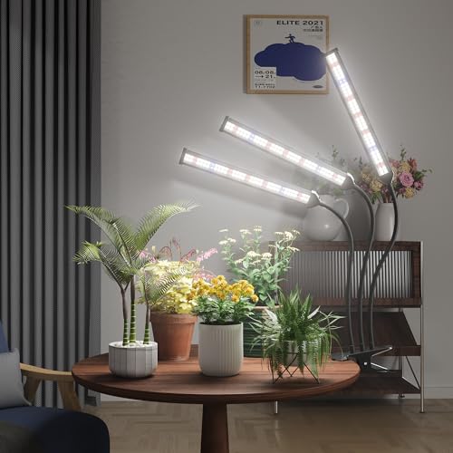 Grow Light,24W (160Watts Equiv) 5000K White Full Spectrum LED Growing Lamp Clip on Desk for Indoor Plants,Bulbs Replaceable & Non-dimmable (Black, 120Watts) - size: 120Watts