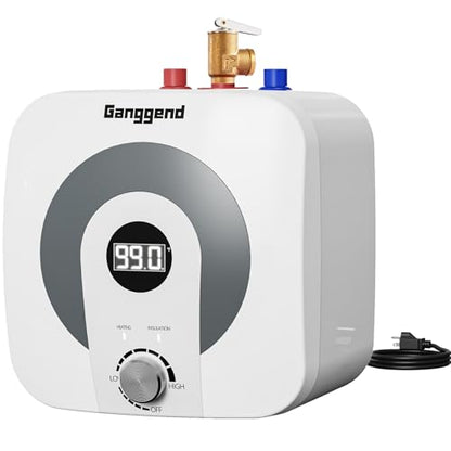 2.5 Gallon Electric Water Heater, 1500W 110V Mini Tank Under Sink Instant Hot Water Heater with Pressure Relief Valve, Digital Display for Kitchen, RV, Laundry, Food Truck - size: 2.5 Gal