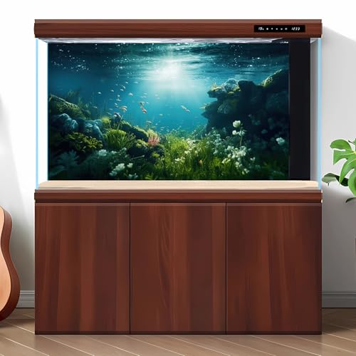 Underwater Aquarium Background Under The Sea Fish Tank Background Ocean Floor Green Aquatic Plants Aquarium Backgrounds Deep Sea Sunray Tropical Fish Aquarium Tank Backgrounds 24x12in - color: Leaf Green, size: 24(W)x12(H)inches/ 60(W)*30cm(H)