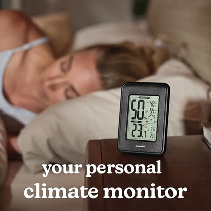 Homedics HM100 Indoor Humidity Monitor, Easy-Read Hygrometer | to Monitor Indoor Air Comfort, Fahrenheit and Celsius, Battery-Operated Room Thermometer for Home