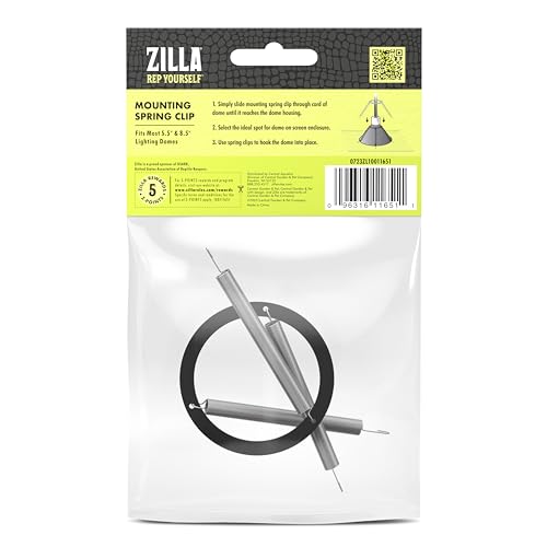 Zilla Mounting Spring Clip, Fits Most Lighting Domes (Pack of 3) - size: One Size (Pack of 3)