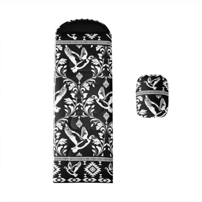 Erosebridal Longhorn Cow Skull Gothic Witchy Damask Sleeping Bag for Kids Camping Blanket for Hiking Travel Hunting Sleep Bag - color: Black and White Mallard Duck