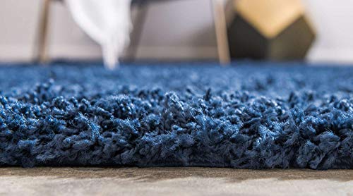 Unique Loom Solid Shag Collection Area Rug (2' 2" x 3' 1" Rectangle, Sapphire Blue/ Navy Blue) - color: Sapphire Blue/Navy Blue, size: 2'2" x 3'1" (Rectangular)