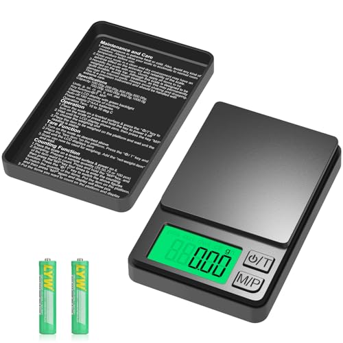 Digital Pocket Scale 1000g x 0.01g, Diyife Portable Precision Gram Scale | Jewelry Scale with Protective Cover, Auto-Off, Backlit LCD, 7 Units Tare, for Food, Kitchen, Coffee, Battery Included - color: Black