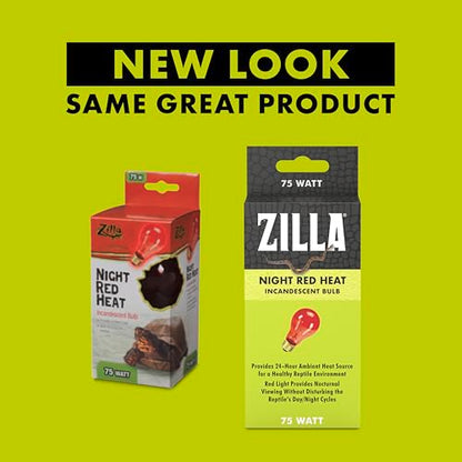 Zilla Incandescent Bulb, Night Red, Ideal for Nocturnal Reptile Species - size: 75 Watts, style: Night Red