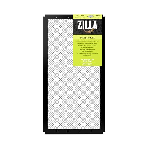 Zilla Fresh Air Screen Cover, Secure and Durable Metal Mesh Cover for Reptile Terrariums, 20 x 10 inches - size: 20" x 10"