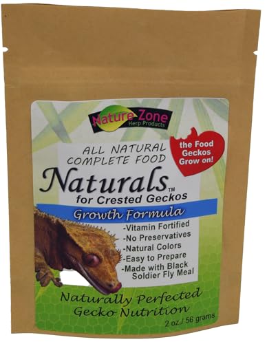 Nature Zone Naturals Crested Gecko Food Growth, for Crested Geckos, Gargoyle Geckos, Day Geckos, Banana Flavor, 2oz/56gm