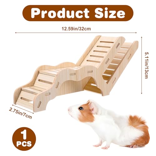 Versatile Hamster Hideout and Exploration Tunnel, Snap-Together Wooden Hamsters Tunnel Burrow with Panoramic Window Hamster Explorer for Gerbils Hamsters Small Pets Chew-Safe