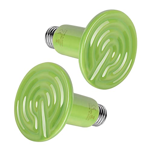 Simple Deluxe 150W 2-Pack Ceramic Heat Emitter Reptile Heat Bulb No Light, LCD Digital Aquarium Thermometer, for Reptile Amphibian, 2 Pack, Green - color: Green, size: 2 Pack
