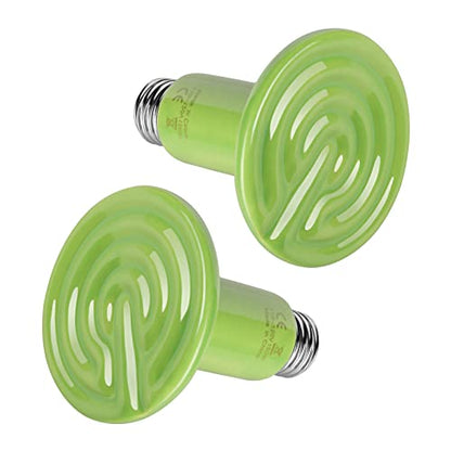 Simple Deluxe 150W 2-Pack Ceramic Heat Emitter Reptile Heat Bulb No Light, LCD Digital Aquarium Thermometer, for Reptile Amphibian, 2 Pack, Green - color: Green, size: 2 Pack