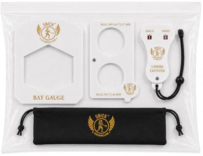 SNICK Cricket Umpire Complete Kit - Bat Guage, Ball Guage, Umpire Counter, case | Lighter to Carry | Made of Strong Acrylic Plastic for More Durability