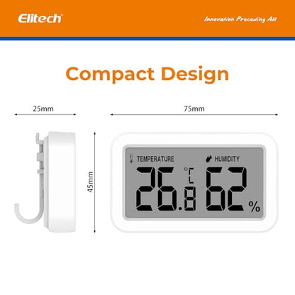 Elitech Fridge Thermometer Hygrometer Digital Freeze Refrigerator Thermometer Waterproof Large LCD Display TM-2TH - size: Thermo-hygrometer