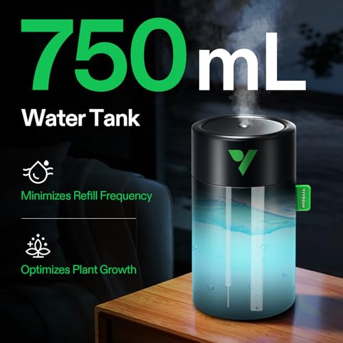 VIVOSUN AeroStream U075 750ml USB Mini Humidifier, VGrow Compatible | Humidifier for Plants, Small Grow Tent Use, Remote App Control, 2 Mist Modes, Auto Shut-Off - size: 750ML