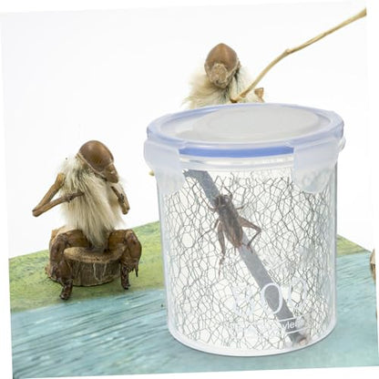 DECHOUS Feeding Container Durable Mantis Breeding Box with Transparent Design for Reptiles Pets and Insect Habitat Showing