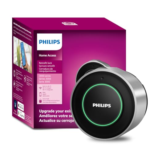 Philips WiFi Smart Retrofit Lock, Update Your Existing Deadbolt, Built-in WiFi, App Remote Control, Smart Deadbolt with Voice Control, Real-Time Notification, Auto Lock, Interior Knob, Sliver - color: Sliver, size: WiFi Deadbolt
