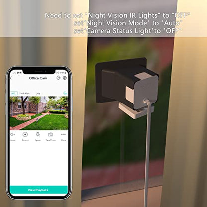 Angled Window Mount Compatible with Wyze Cam v4 Cam V3, 20 Degrees Tilt ( Up/Down/Left/Right ), Through Window Use Cam v3 v4 , Turn Wyze Camera into a Window Camera for Outdoor Monitoring | 20 Degrees Tilt Wyze V4 Window Mount for Indoor/Outdoor Monitorin